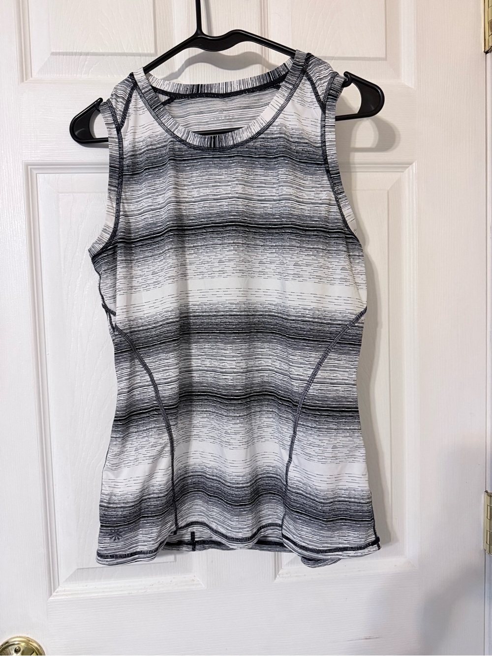 Athleta Black & White Striped Racerback Tank